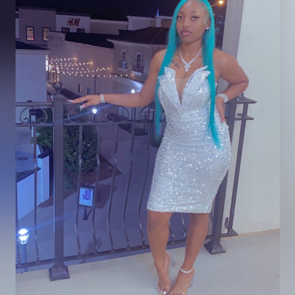 Fashion Nova Silver Birthday Dress